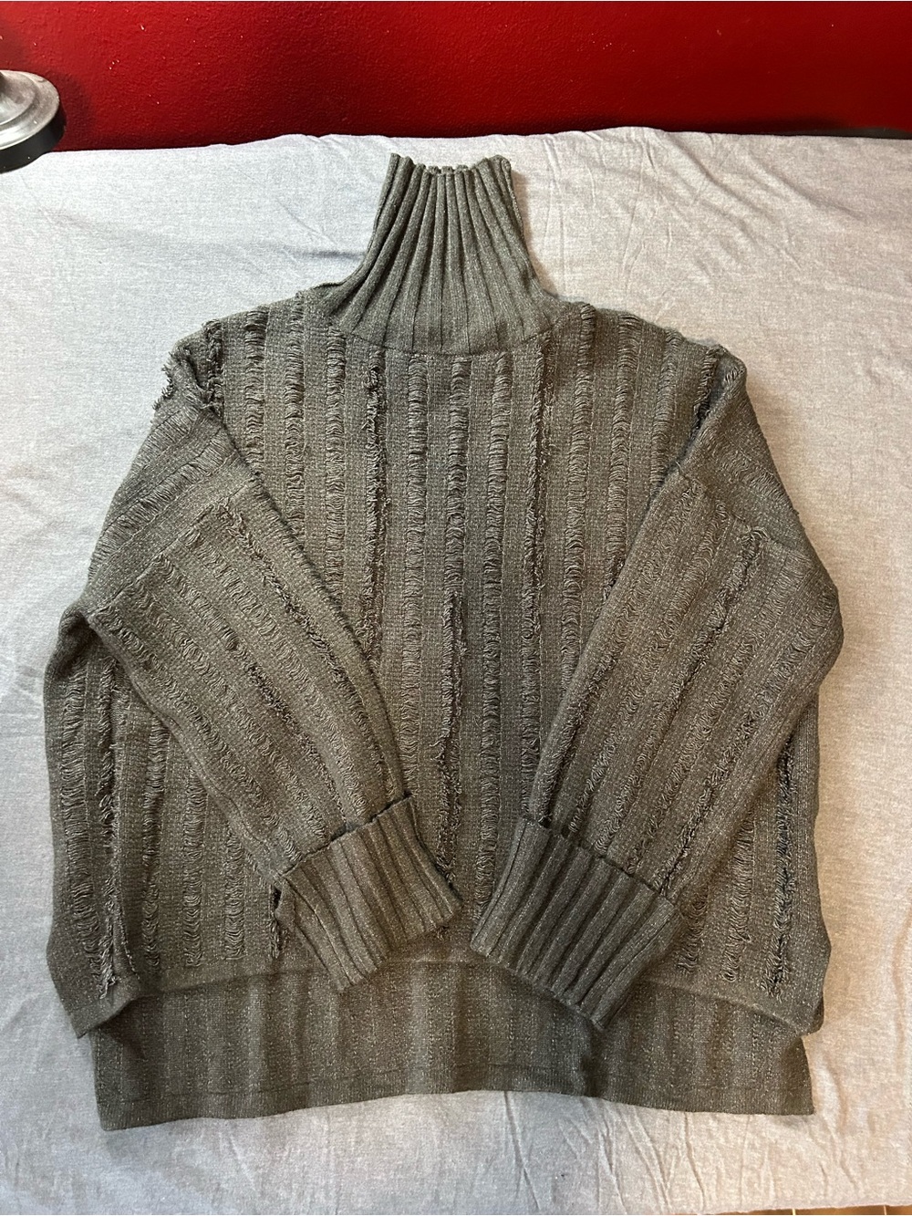 Gilli Olive Ribbed Turtleneck Sweater
